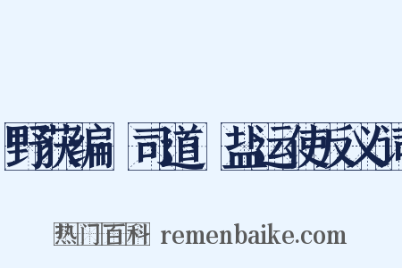 野获编·司道·盐运使反义词是什么意思的图片